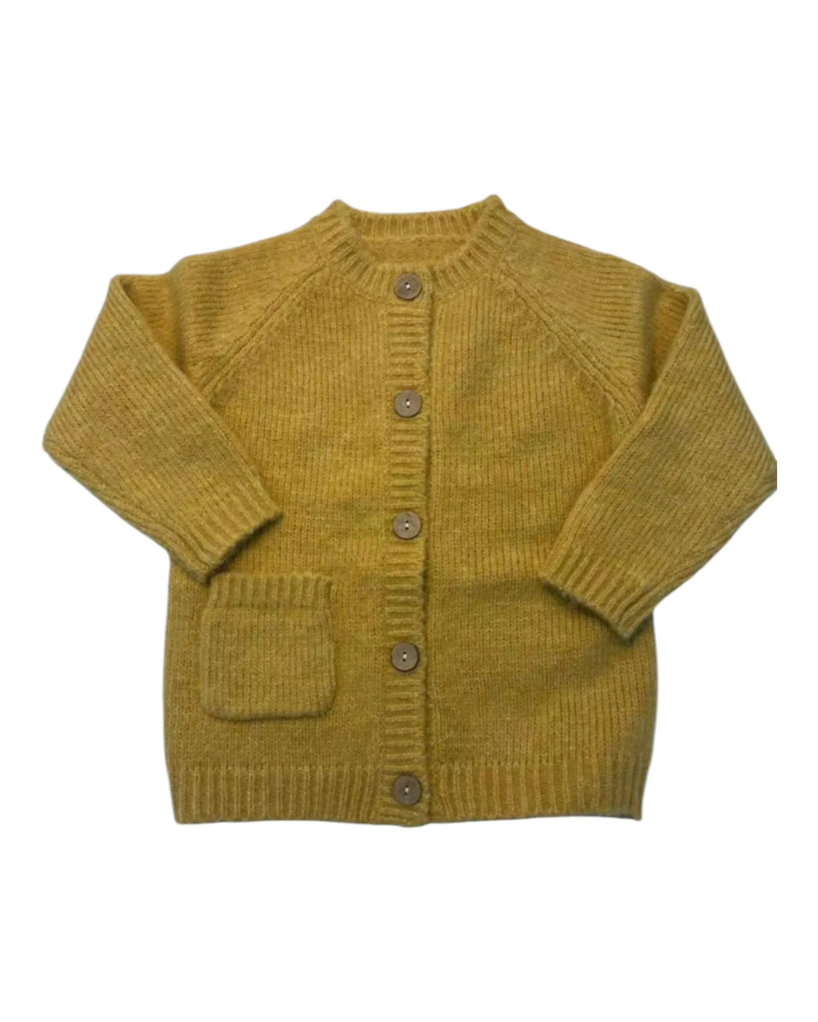Button-Up Woollen Cardigan with Pockets