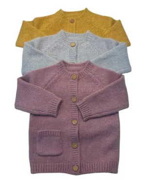 Button-Up Woollen Cardigan with Pockets