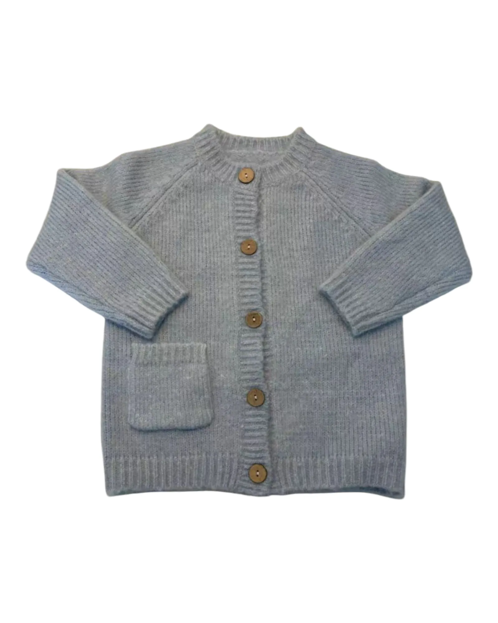 Button-Up Woollen Cardigan with Pockets