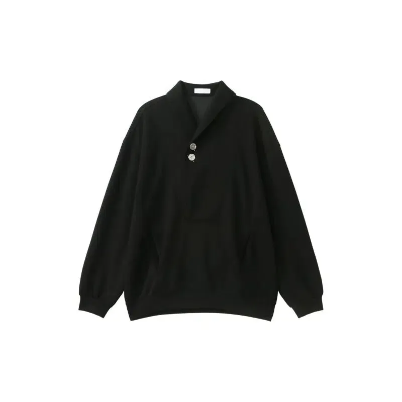 Button V-neck Sweater