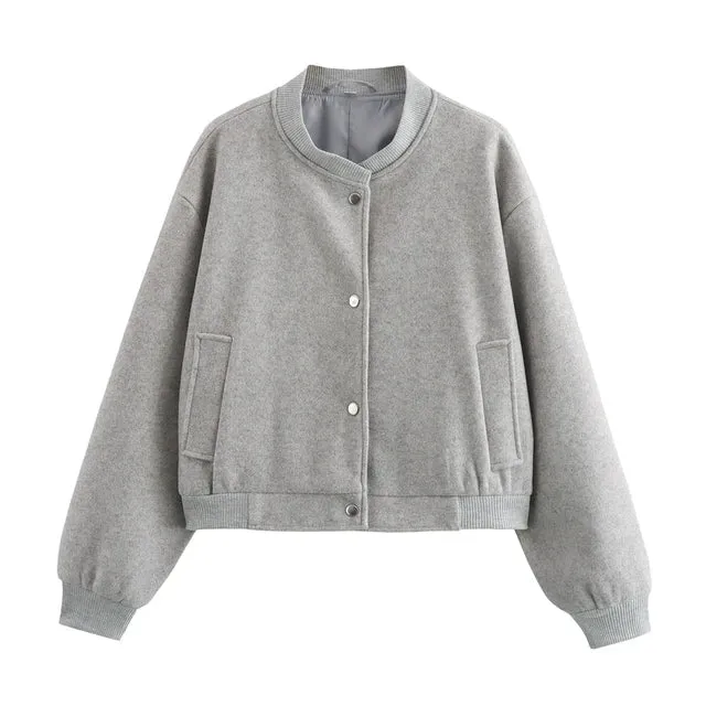 Camille Women's Tweed Bomber Jacket