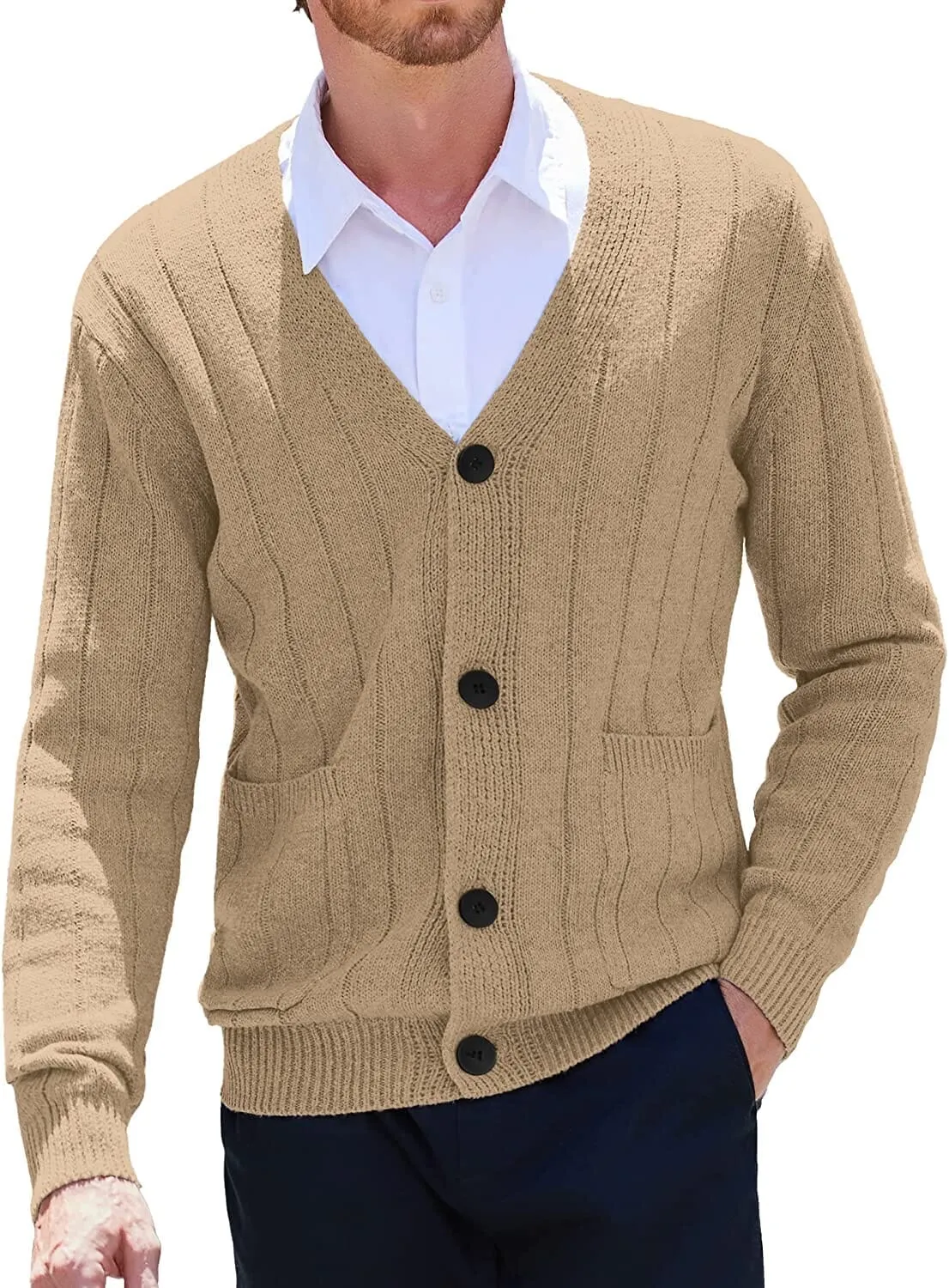 Cardigan Knit V Neck Button up Sweaters (Live Only)