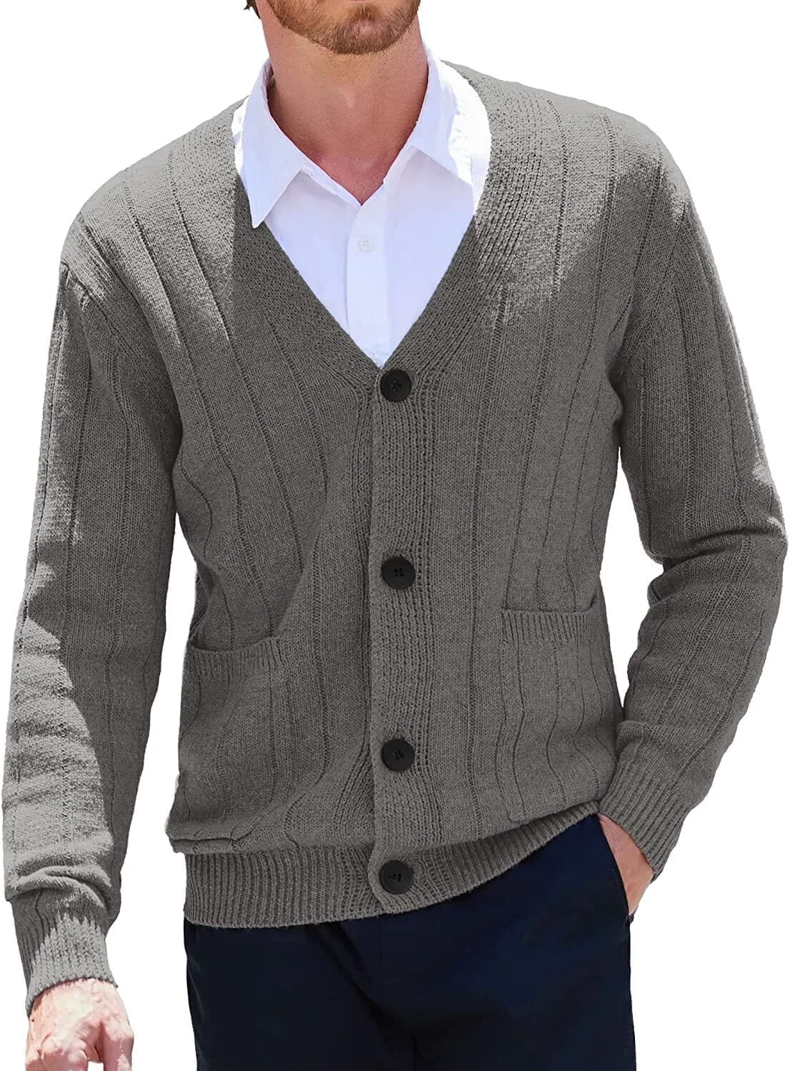 Cardigan Knit V Neck Button up Sweaters (Live Only)