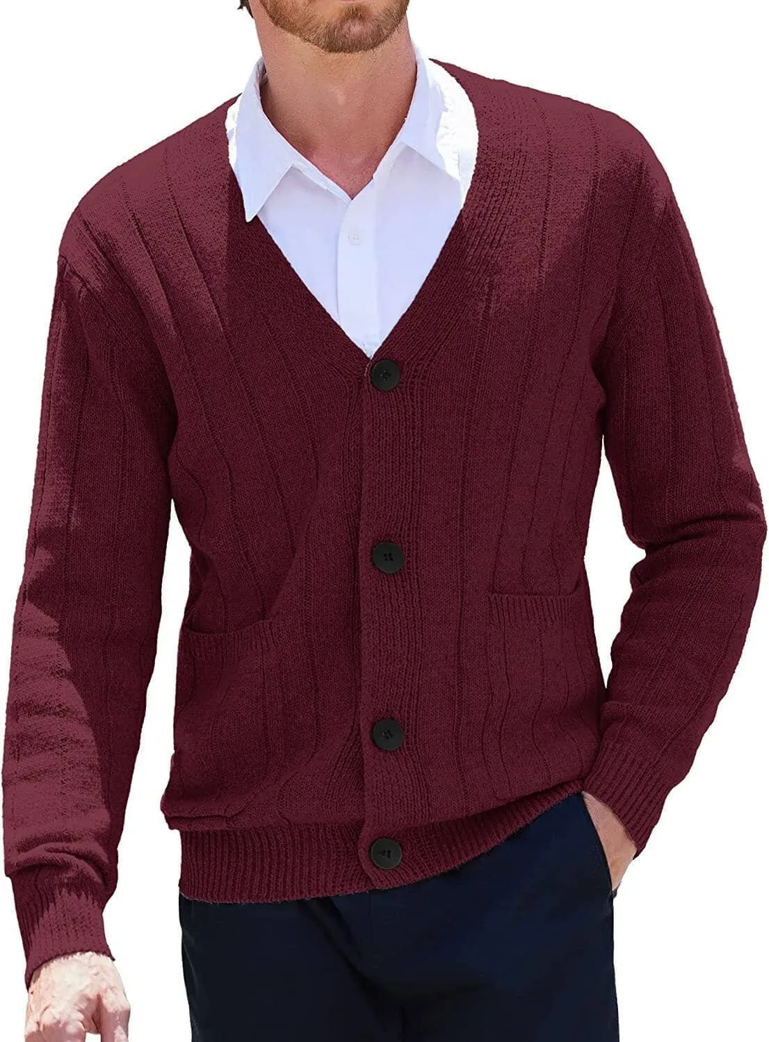 Cardigan Knit V Neck Button up Sweaters (Live Only)