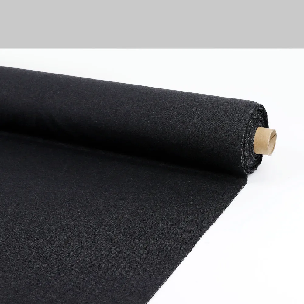 Cashmere Blend 1x1 Rib - Coal