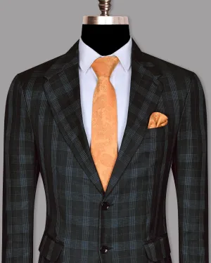 Charcoal Prince of Wales Checked Wool Blend Blazer