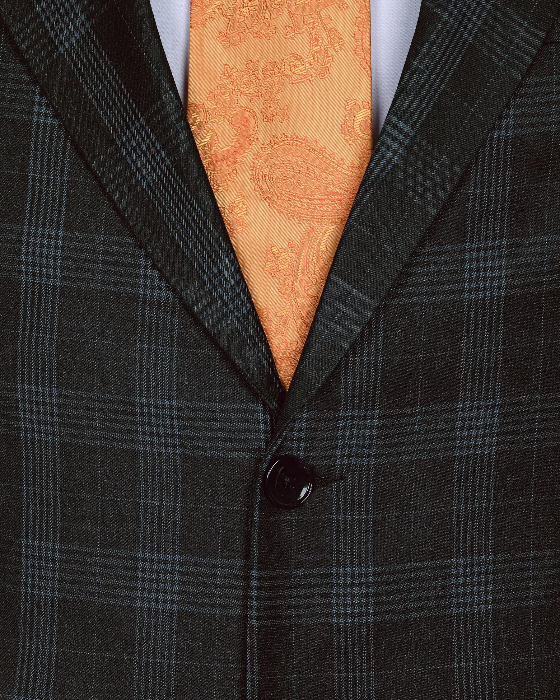 Charcoal Prince of Wales Checked Wool Blend Blazer