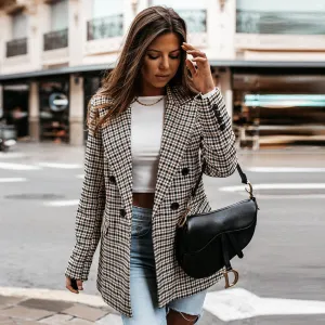 Checked blazer for women