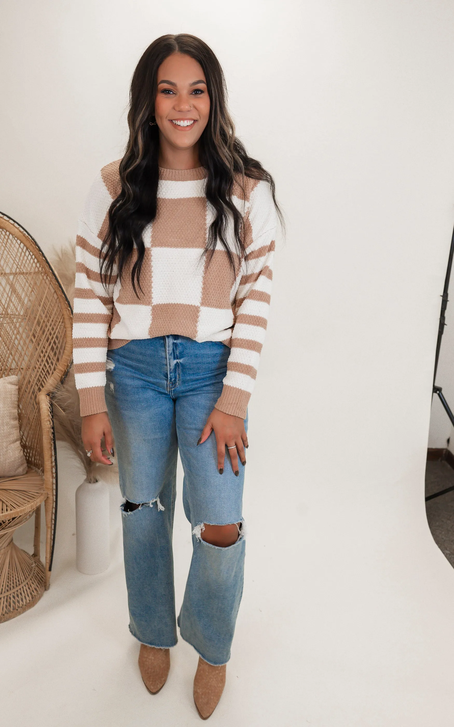 Checkmate Stripes Sweater by Salty Wave**DEAL-FINAL SALE