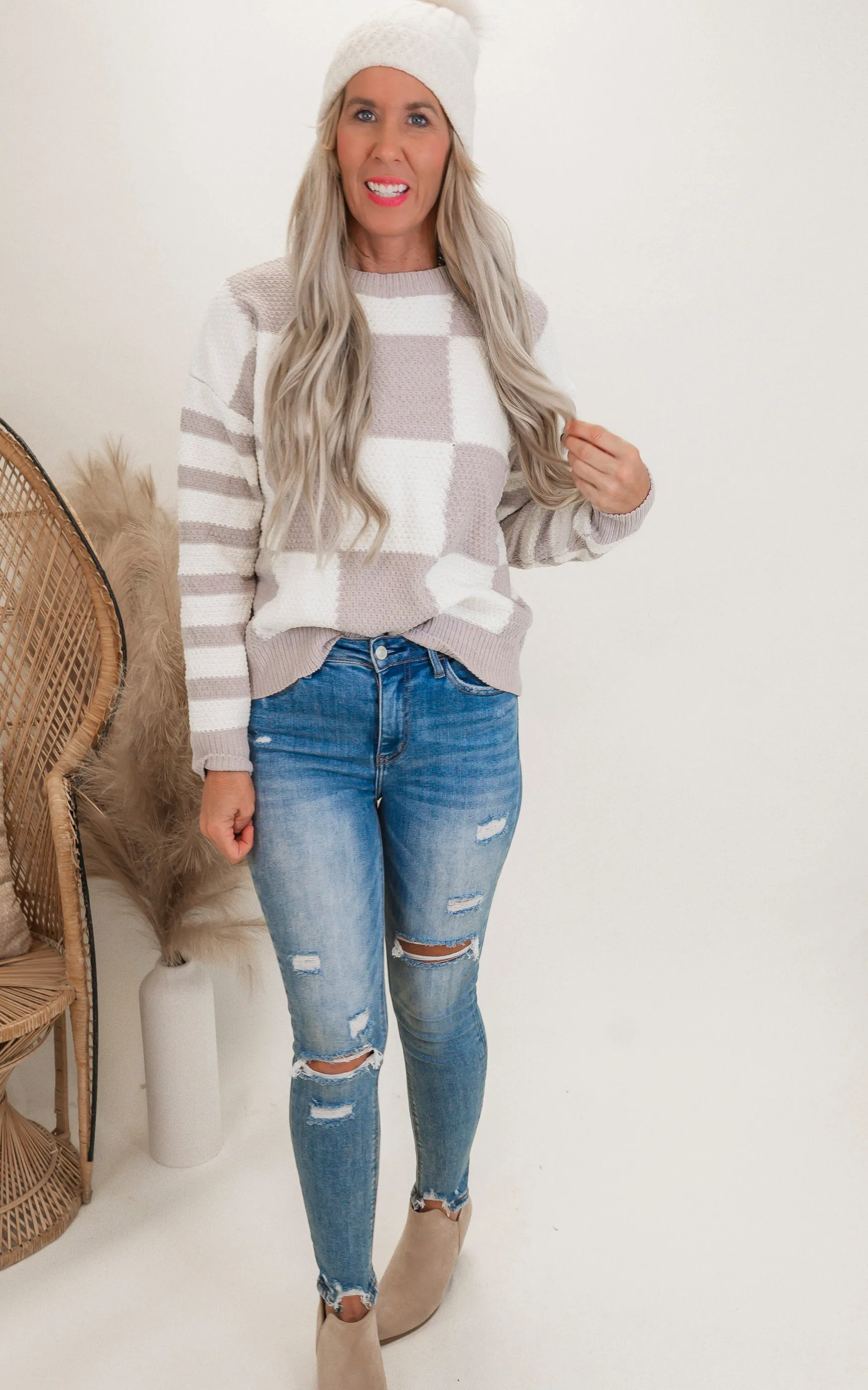 Checkmate Stripes Sweater by Salty Wave**DEAL-FINAL SALE