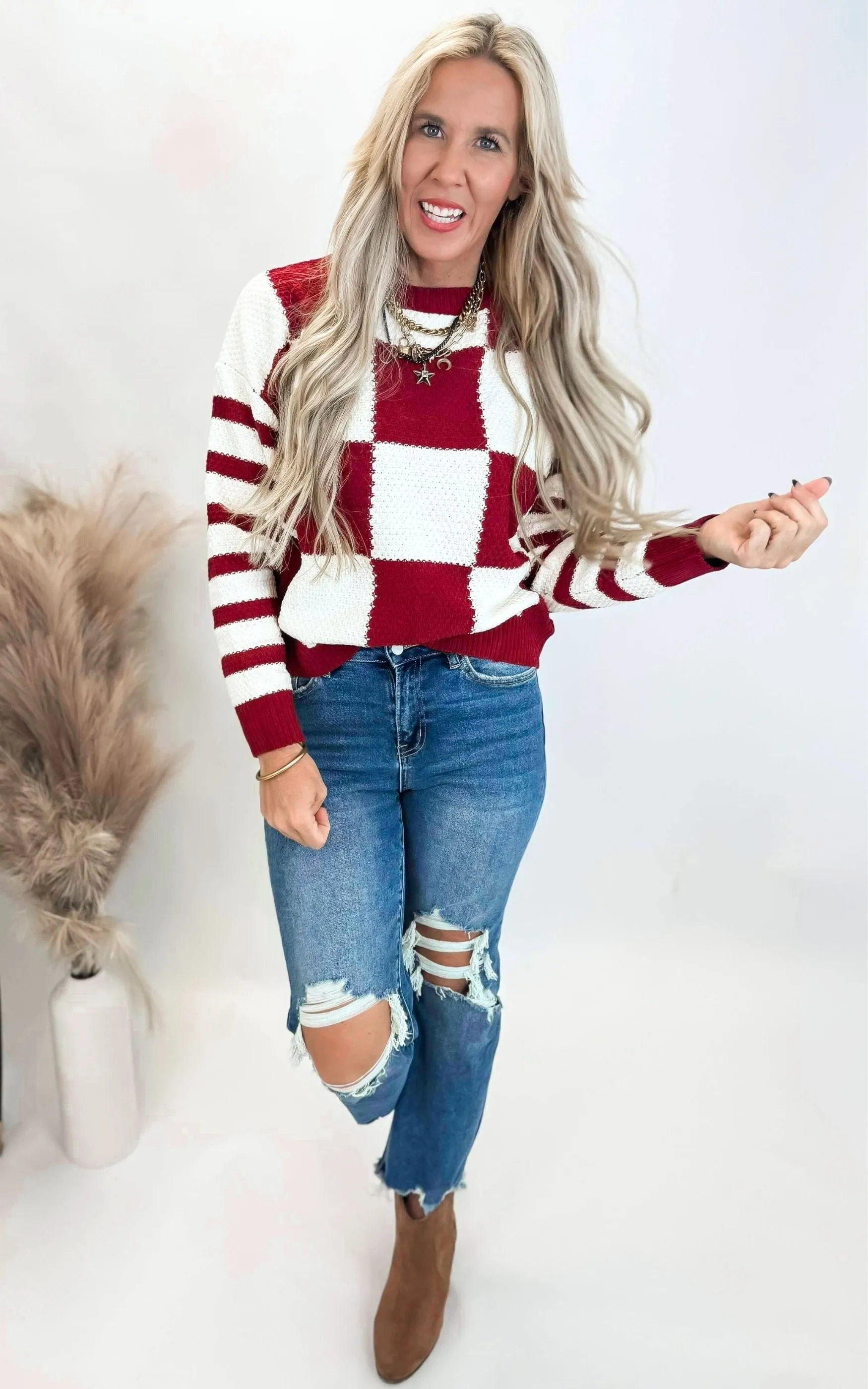 Checkmate Stripes Sweater by Salty Wave**DEAL-FINAL SALE