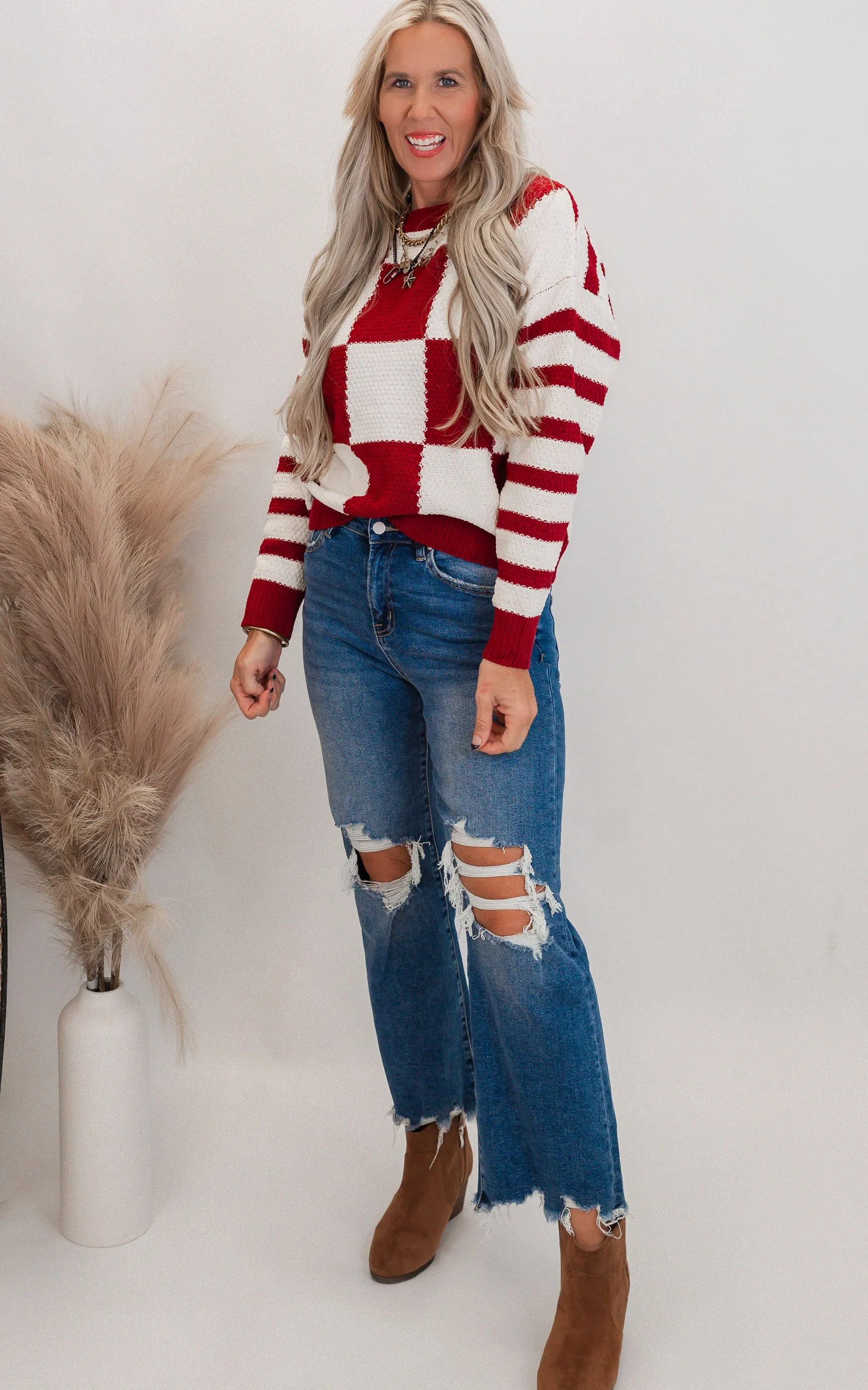 Checkmate Stripes Sweater by Salty Wave**DEAL-FINAL SALE