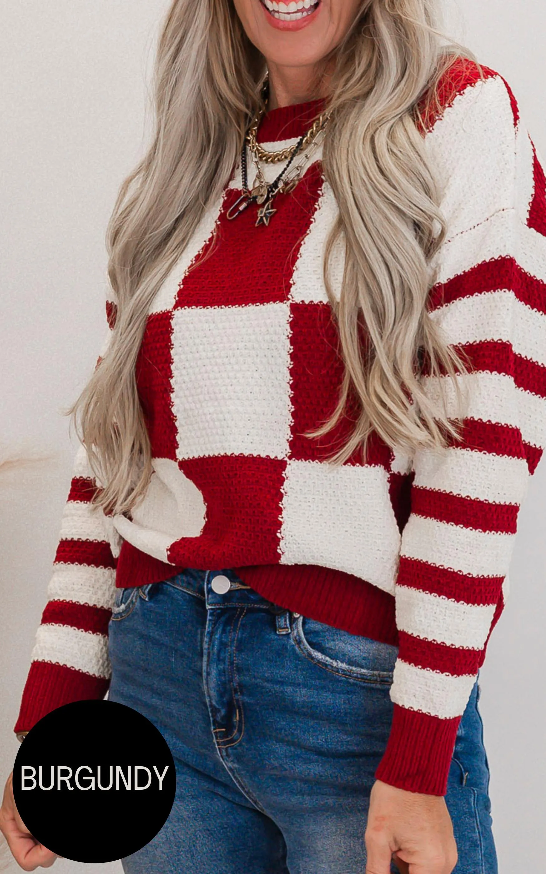 Checkmate Stripes Sweater by Salty Wave**DEAL-FINAL SALE