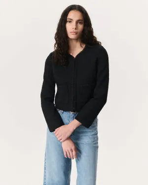 Cheyenne Whipstitch-Trimmed Tweed Lady Jacket