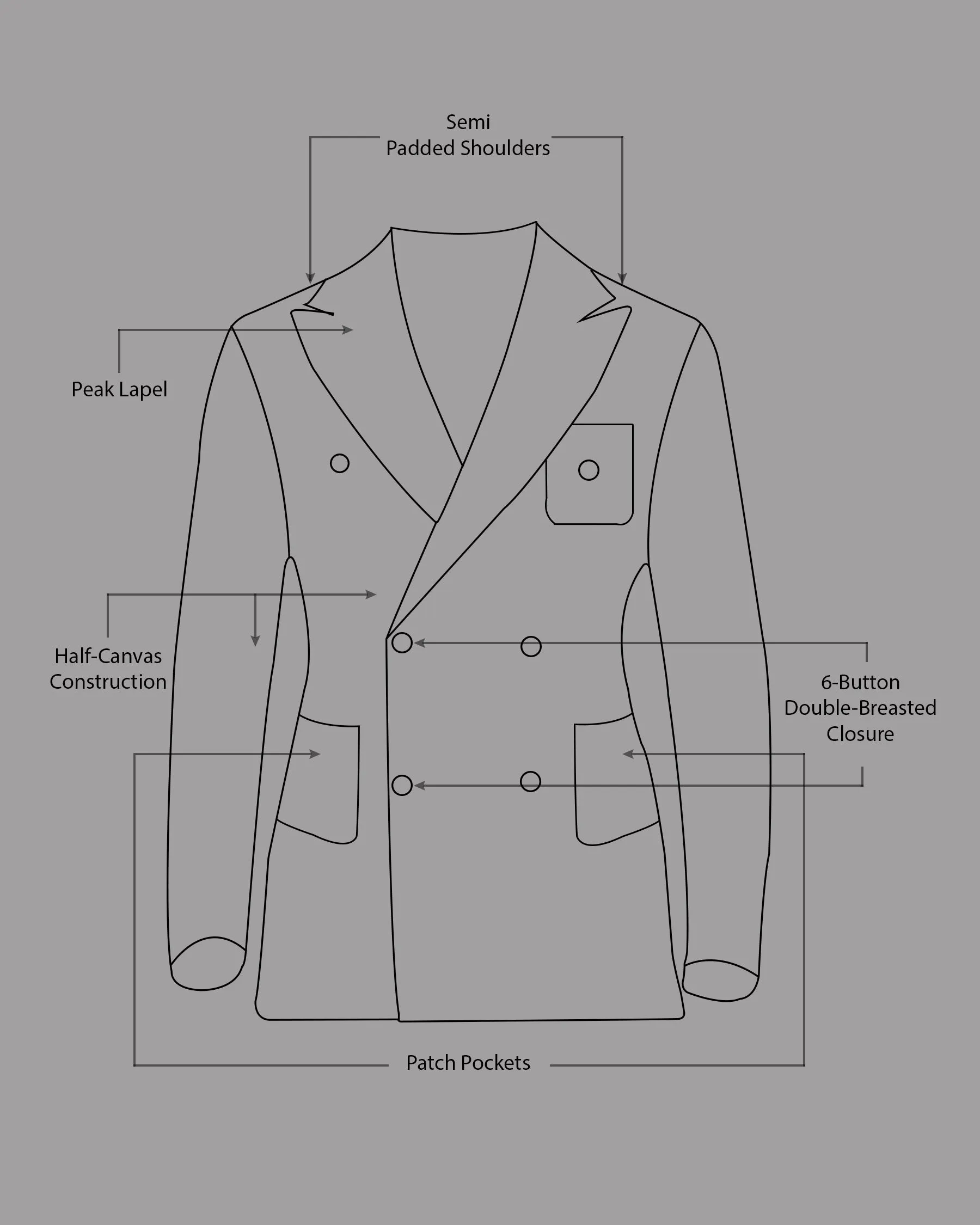 Cocoa Brown Checked Double Breasted Sport Blazer