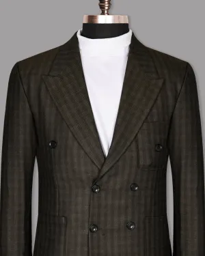 Cocoa Brown Checked Double Breasted Sport Blazer