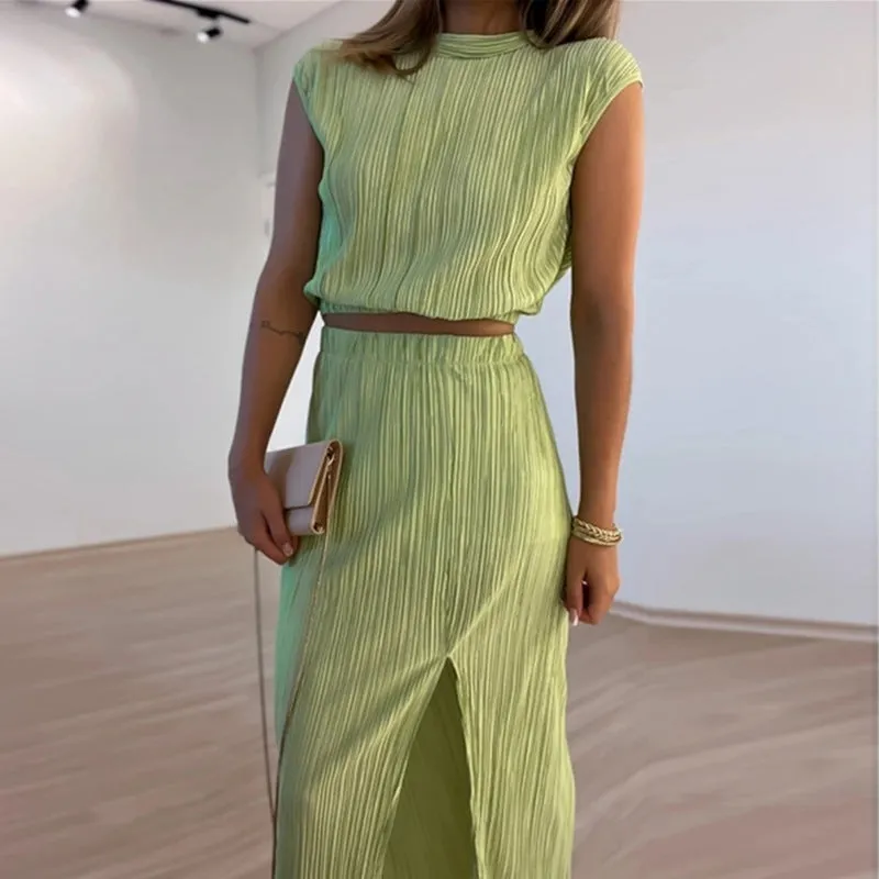 Collar Short Shirt Mid-Length Skirt Two-Piece Suit