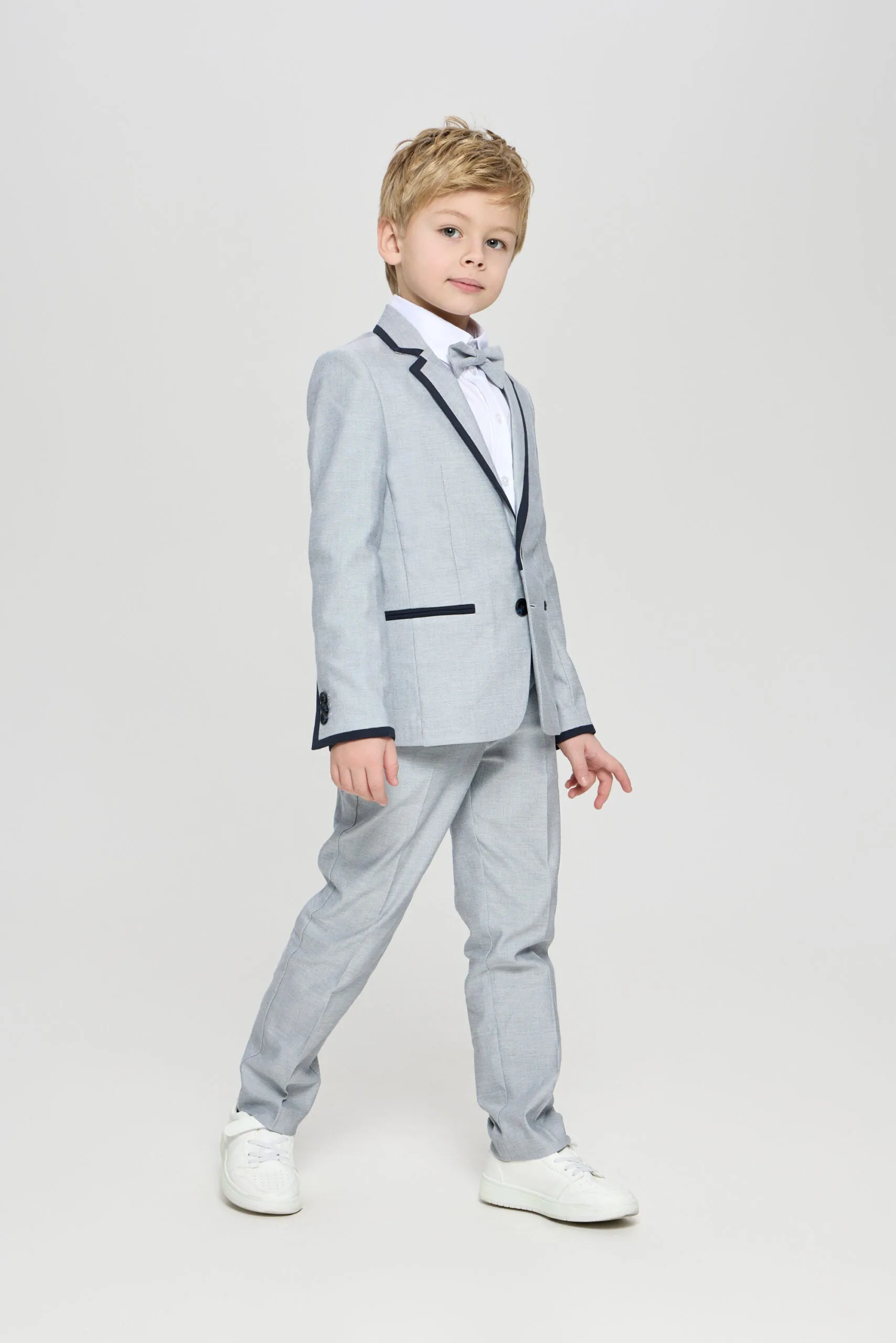 Contrast Collar Blazer and Pant Set