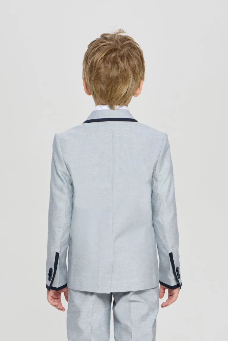 Contrast Collar Blazer and Pant Set