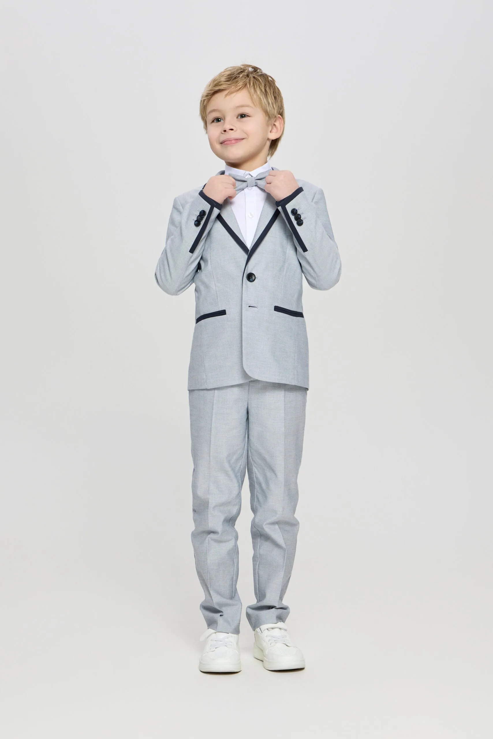 Contrast Collar Blazer and Pant Set