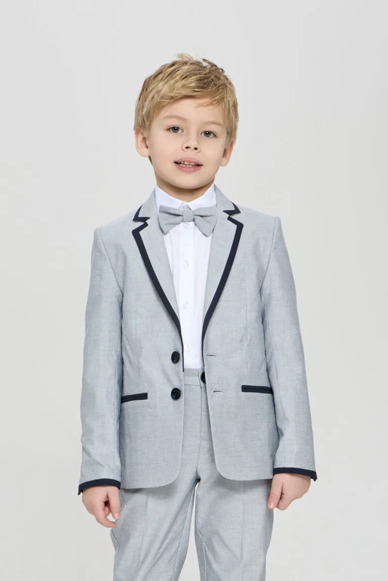 Contrast Collar Blazer and Pant Set