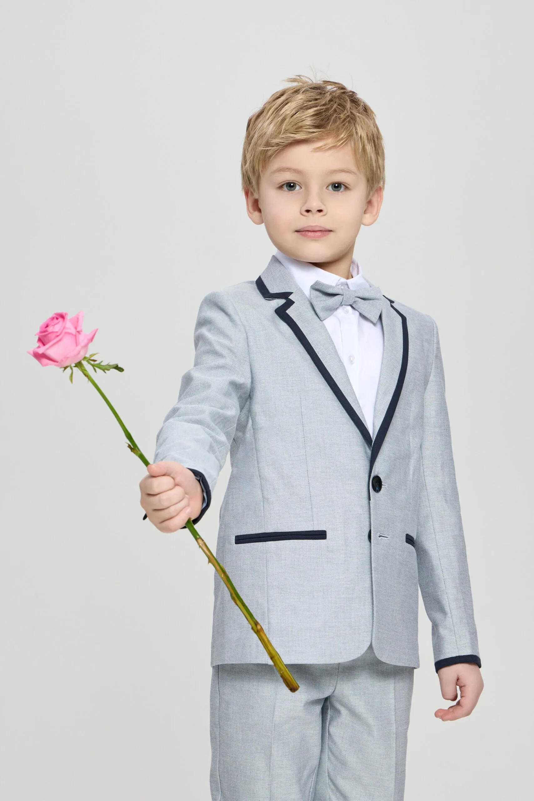 Contrast Collar Blazer and Pant Set