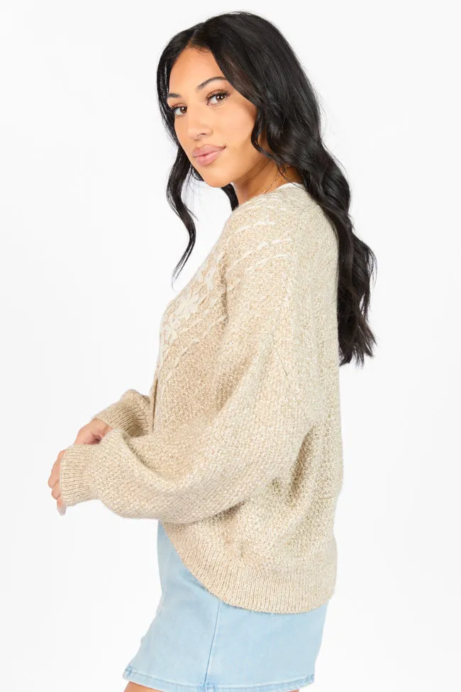 Countryside Charm Taupe Floral Embroidered Cardigan SALE