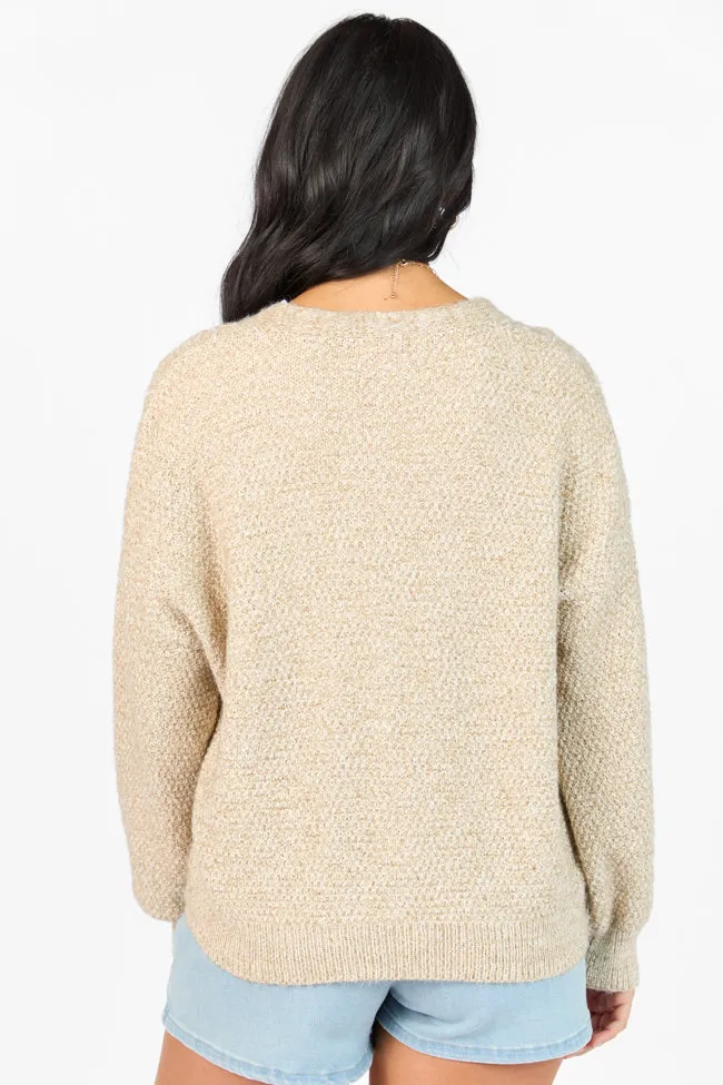 Countryside Charm Taupe Floral Embroidered Cardigan SALE