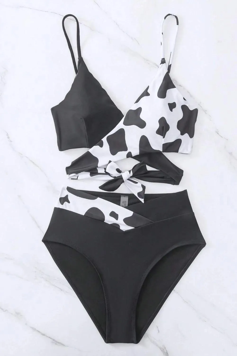 COWPRINT TWO PIECE SWIM SUITS