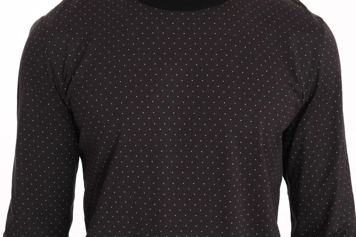 Crewneck Cotton Purple Polka  Sweater