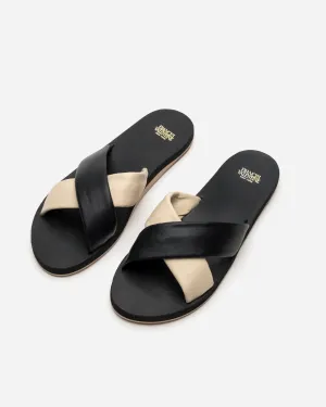 Criss Cross Cloud Slide - Black Oyster