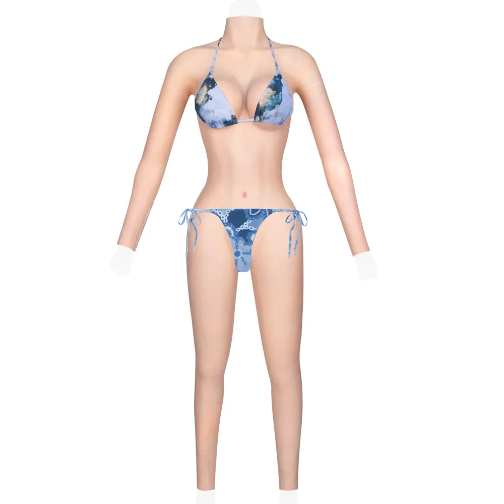 Crossdresser Whole-body Suits with Fake Boobs Silicone Breast Forms with Fake Vagina for Trans Cosplay Drag Queen Silicone Breastplate