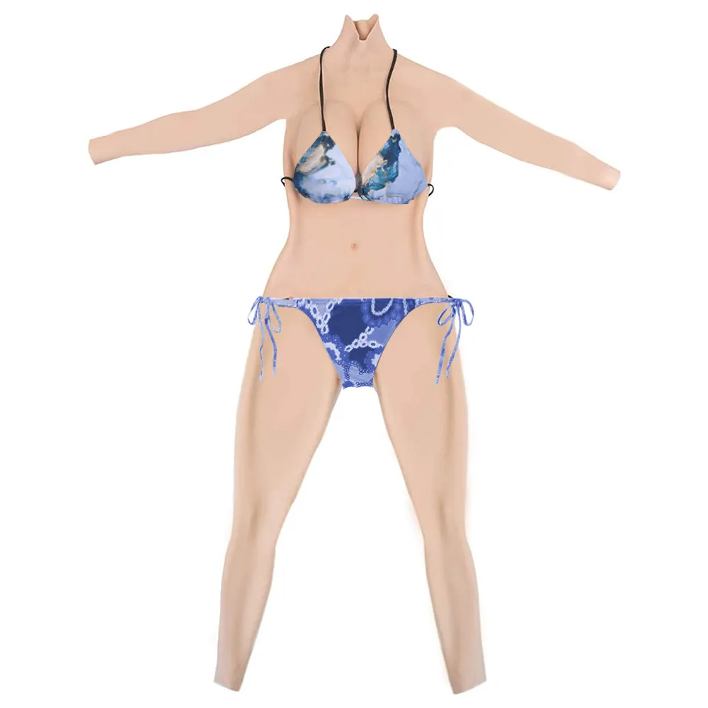 Crossdresser Whole-body Suits with Fake Boobs Silicone Breast Forms with Fake Vagina for Trans Cosplay Drag Queen Silicone Breastplate
