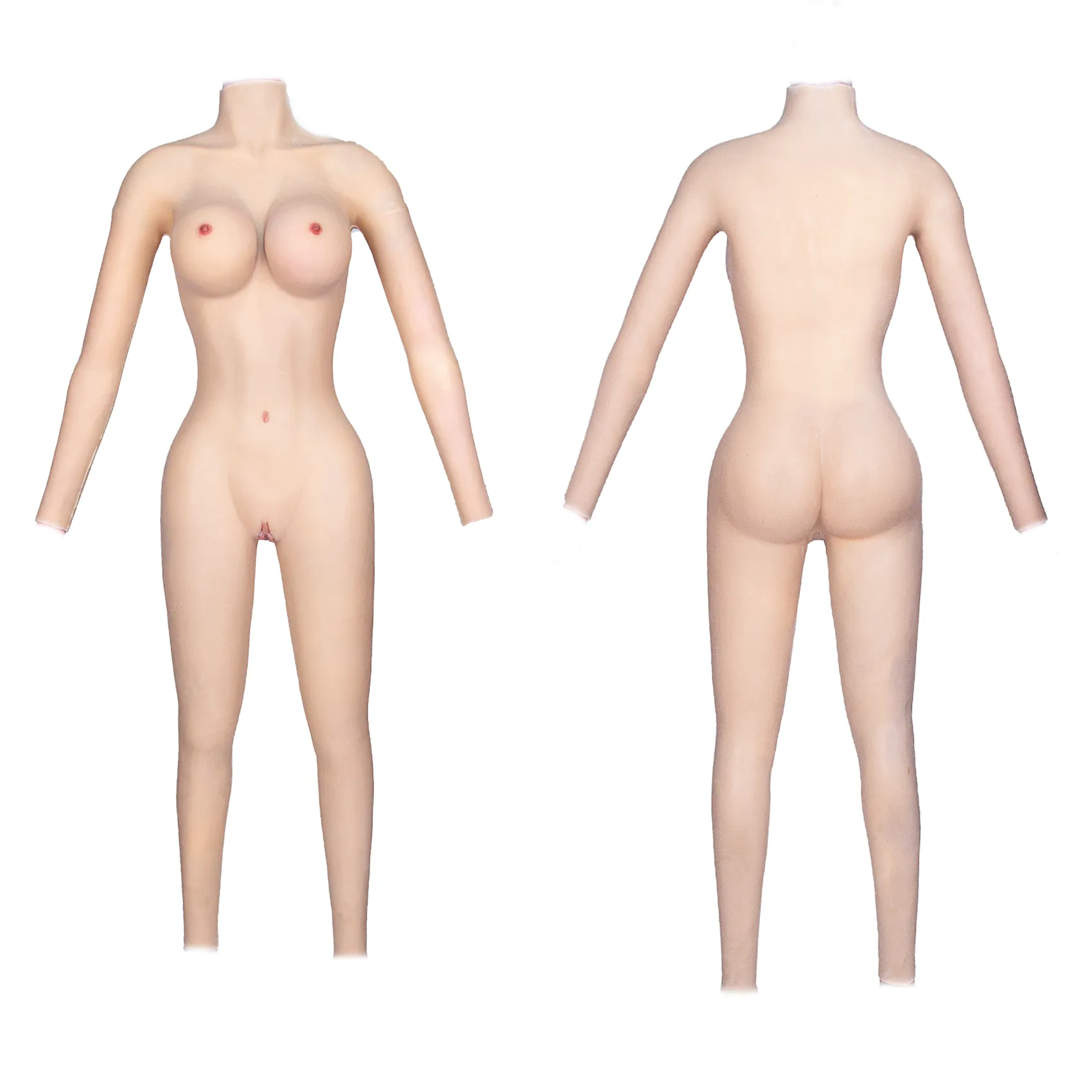Crossdresser Whole-body Suits with Fake Boobs Silicone Breast Forms with Fake Vagina for Trans Cosplay Drag Queen Silicone Breastplate