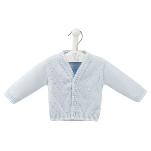 Dandelion Diamond Knit V-Neck Cardigan - Sky Blue