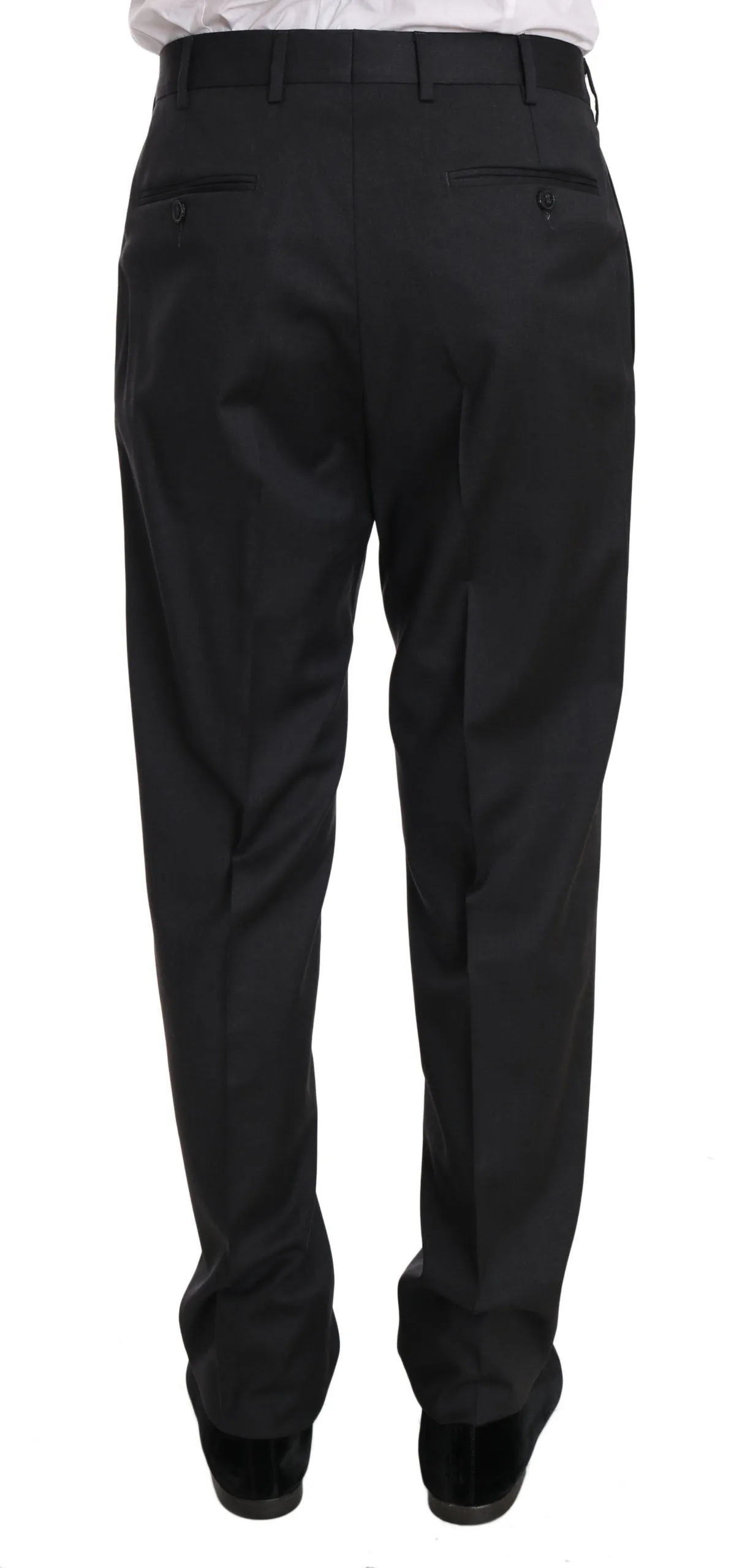 Dark Gray Two Piece 3 Button Wool Suit