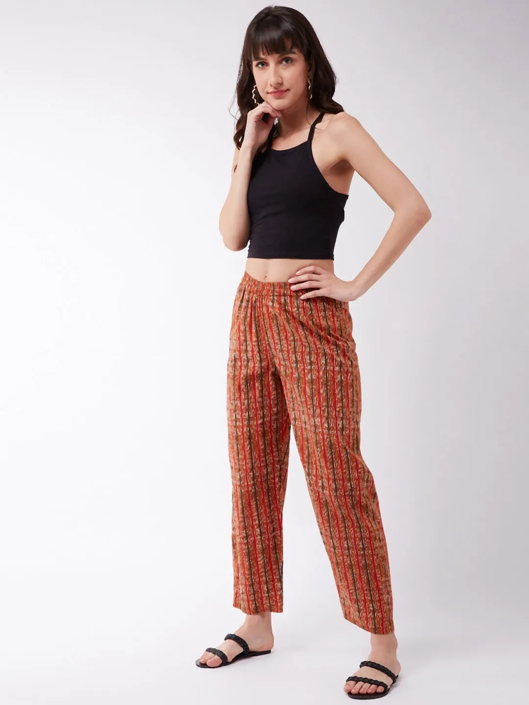 Dark Mustard Striped Pant