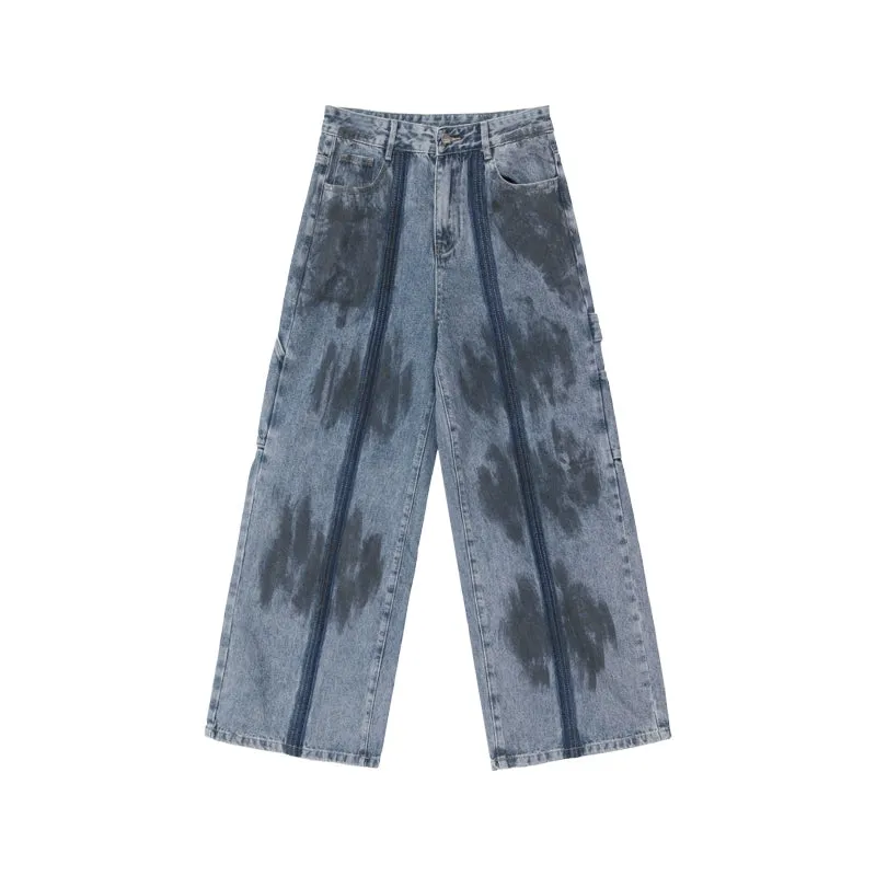 Deconstructed Distressed Denim Jacket Pants Suit