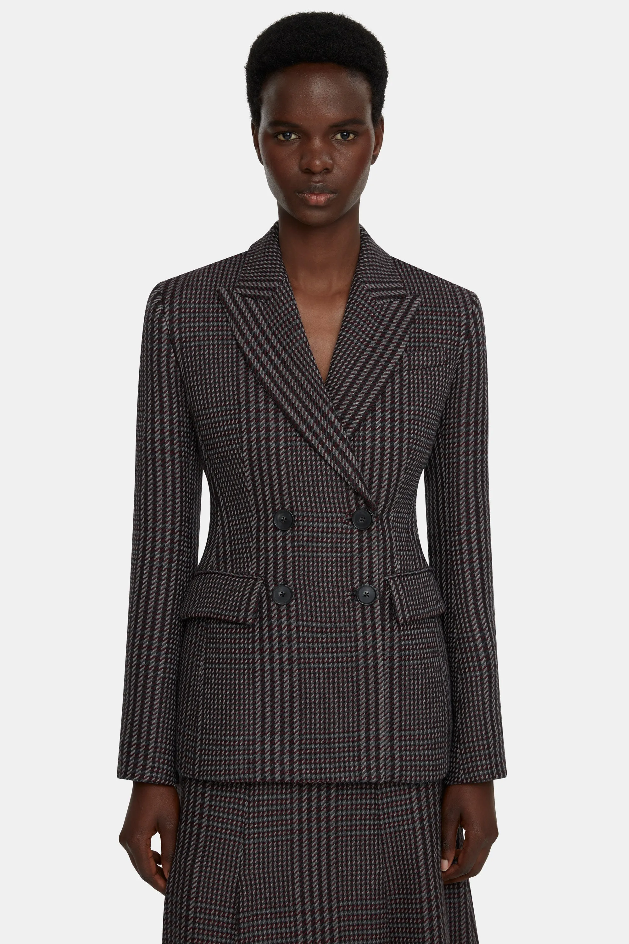 Dida Jacket in Prince of Wales Check Merino Wool