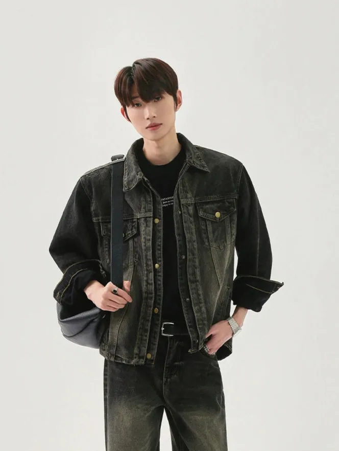 Distressed Denim Jacket and Pants Set