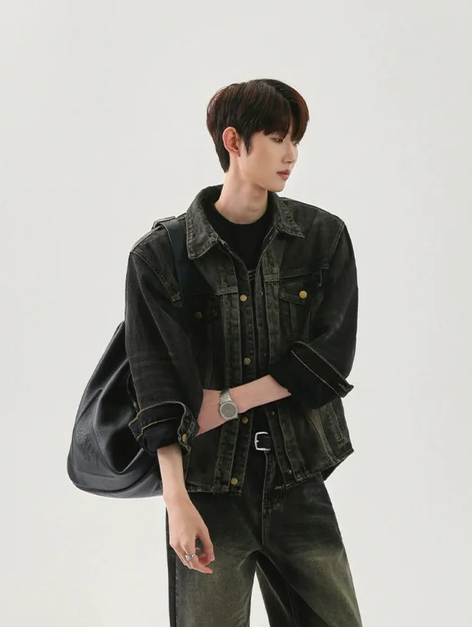 Distressed Denim Jacket and Pants Set