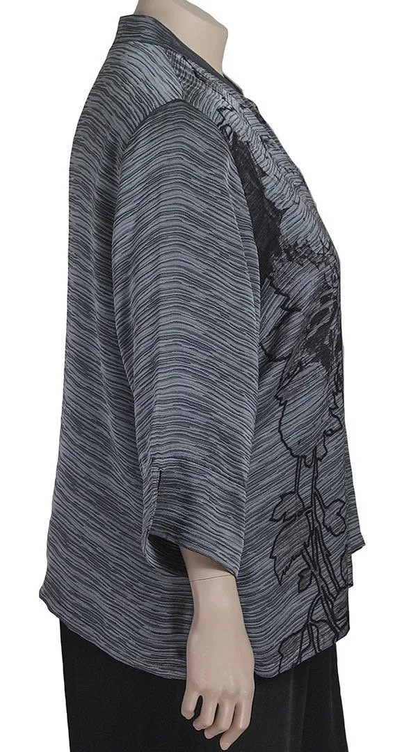 Dressori Rippled Silk Print Blouse