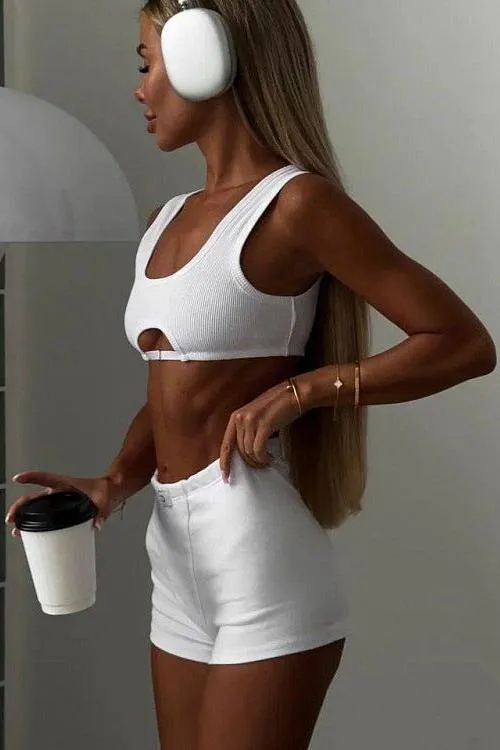 Elastic High Waist Hip-Wrapped Vest Suit
