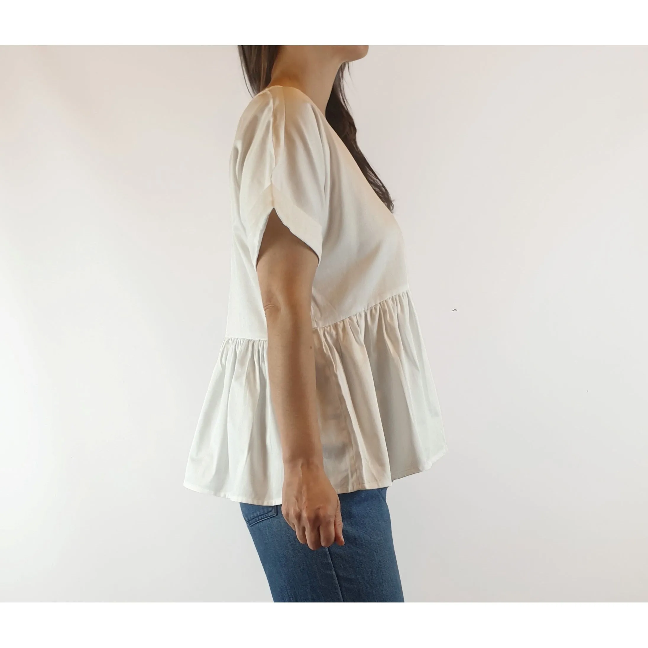 Elk white organic cotton top size 8