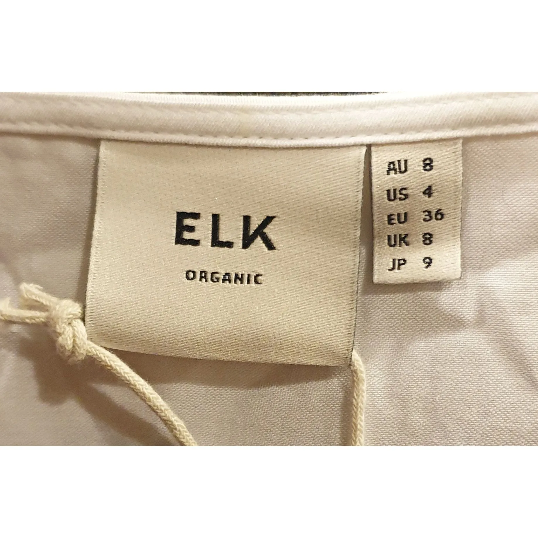 Elk white organic cotton top size 8