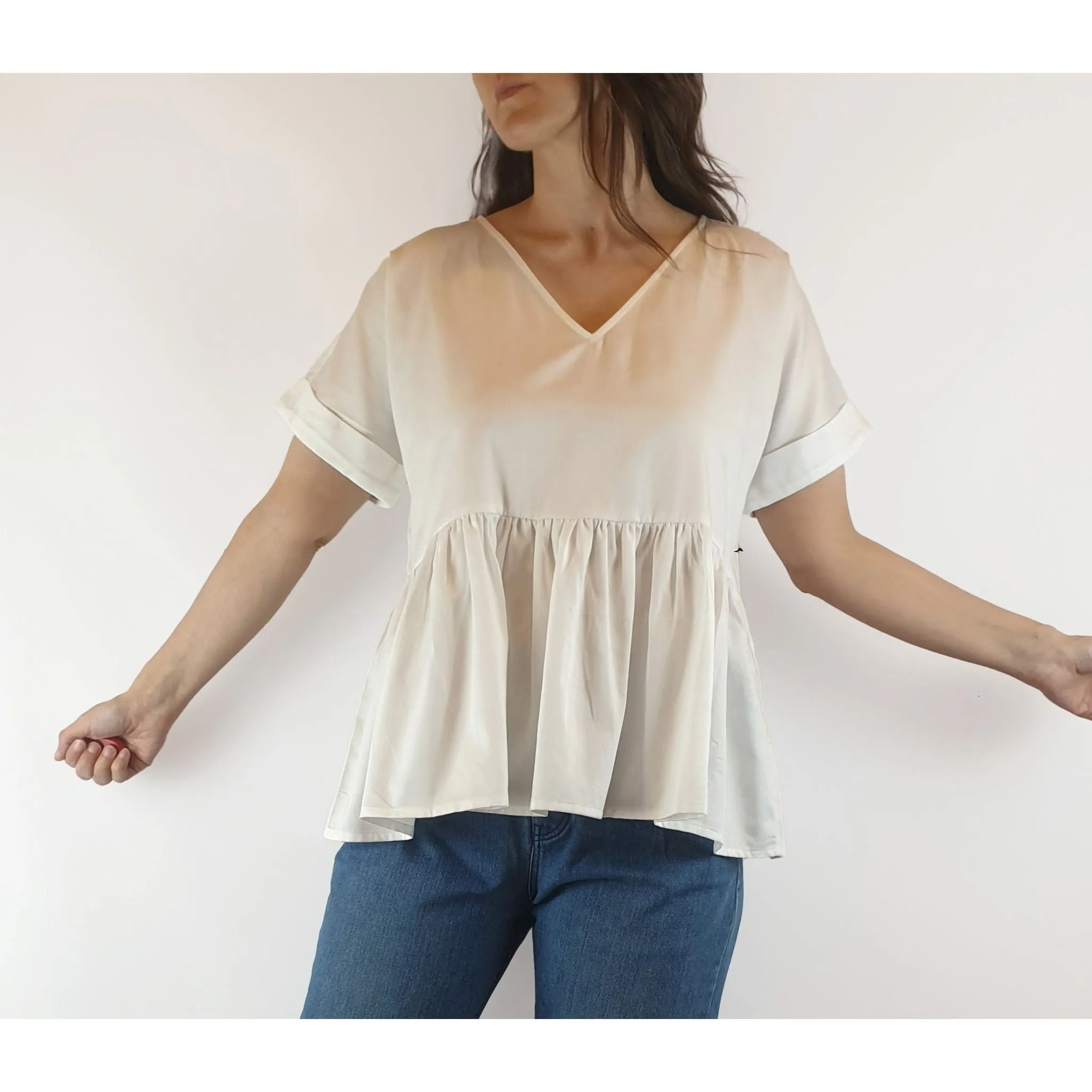 Elk white organic cotton top size 8