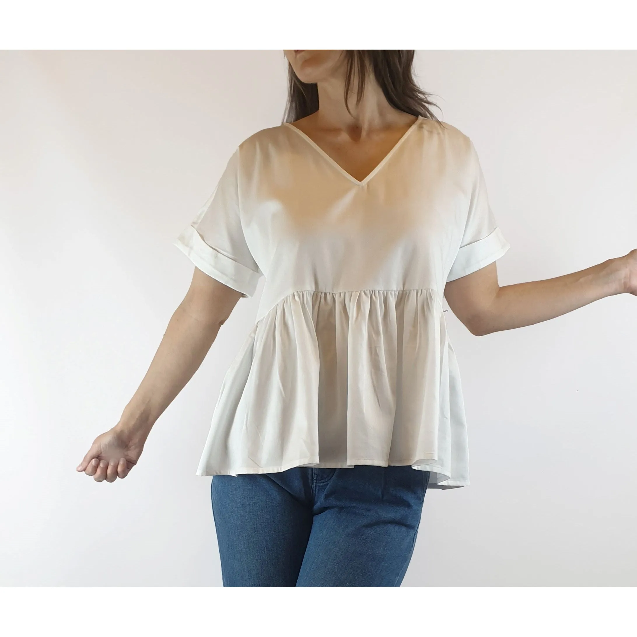 Elk white organic cotton top size 8