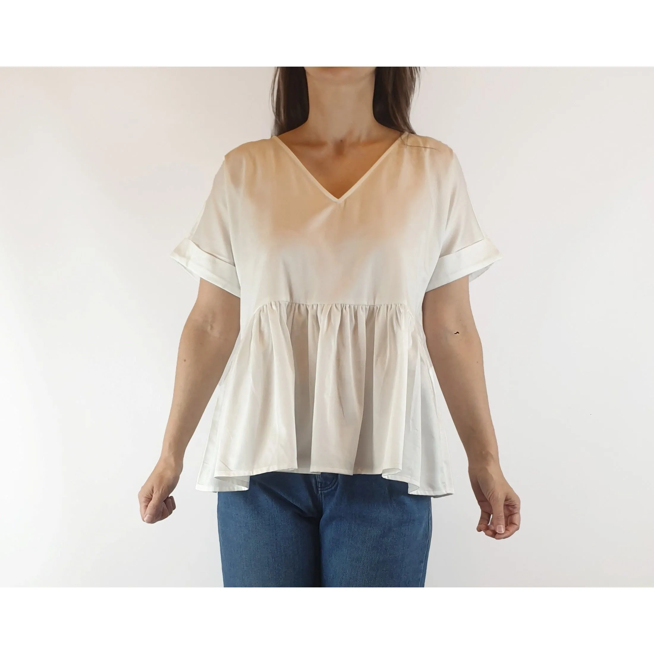 Elk white organic cotton top size 8
