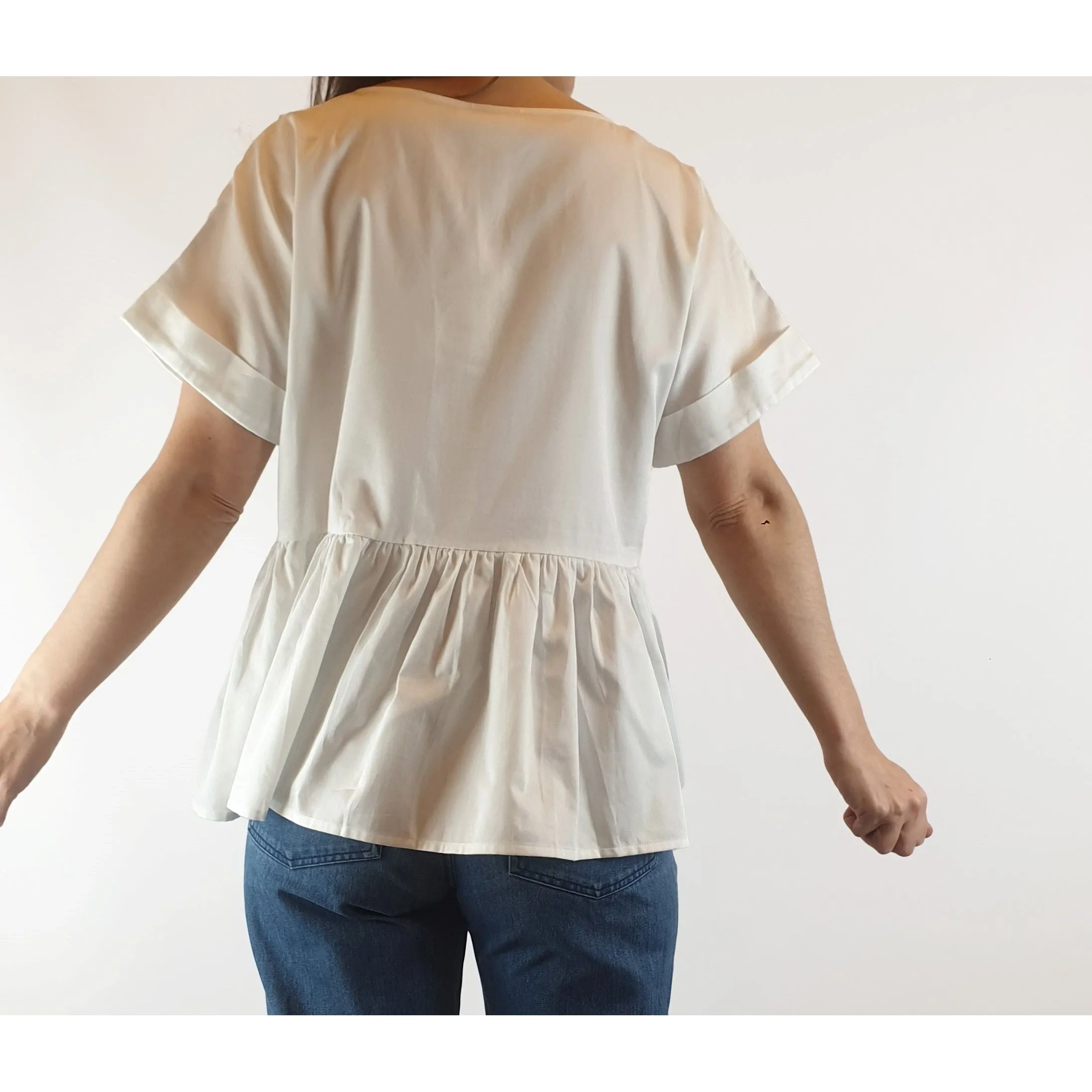 Elk white organic cotton top size 8