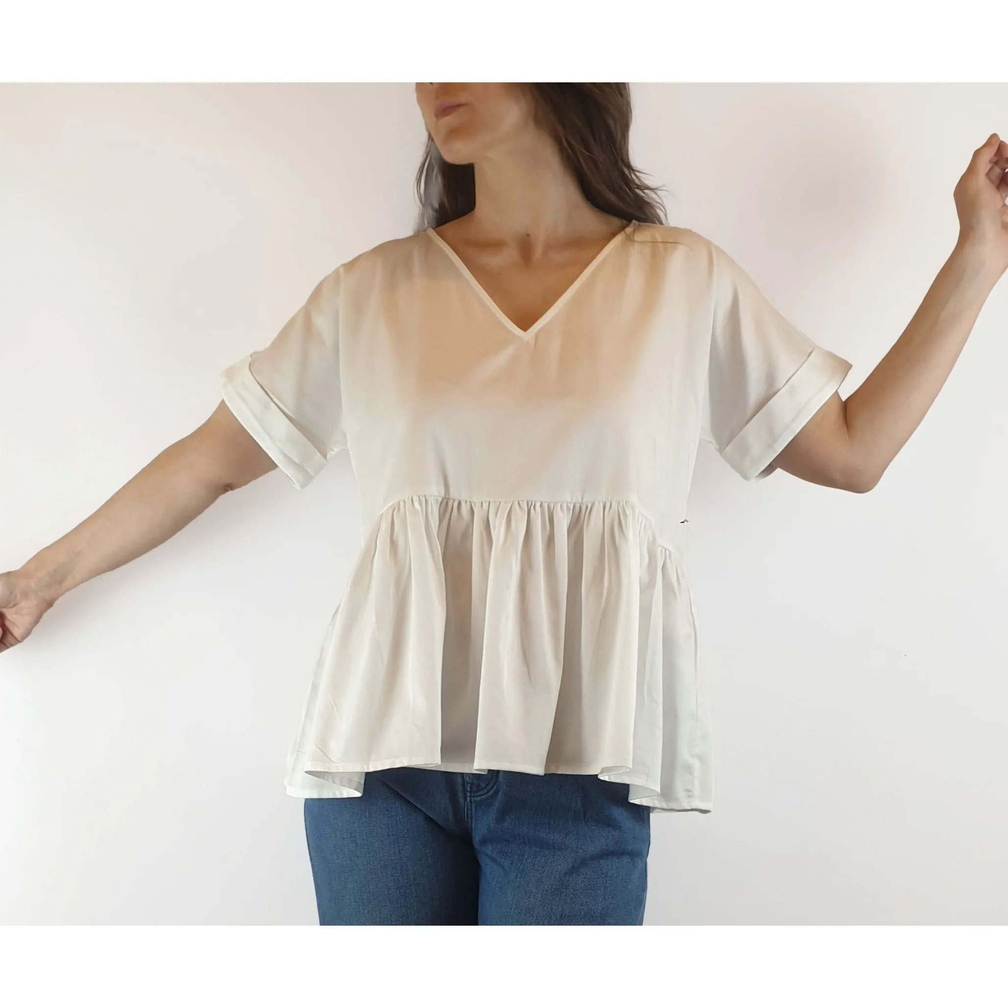 Elk white organic cotton top size 8